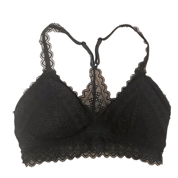 Auden Other - Auden Black Lace Lightly Lined Racerback Bralette - Medium
